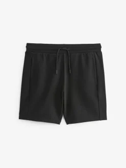Black Slim Fit Zip Pocket Jersey Shorts