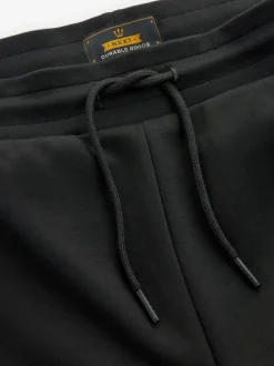 Black Slim Fit Zip Pocket Jersey Shorts