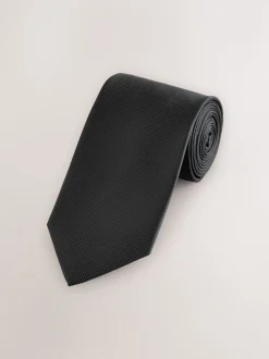 Black Slim Textured Tie