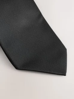 Black Slim Textured Tie