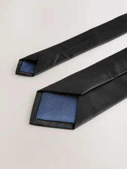 Black Slim Textured Tie