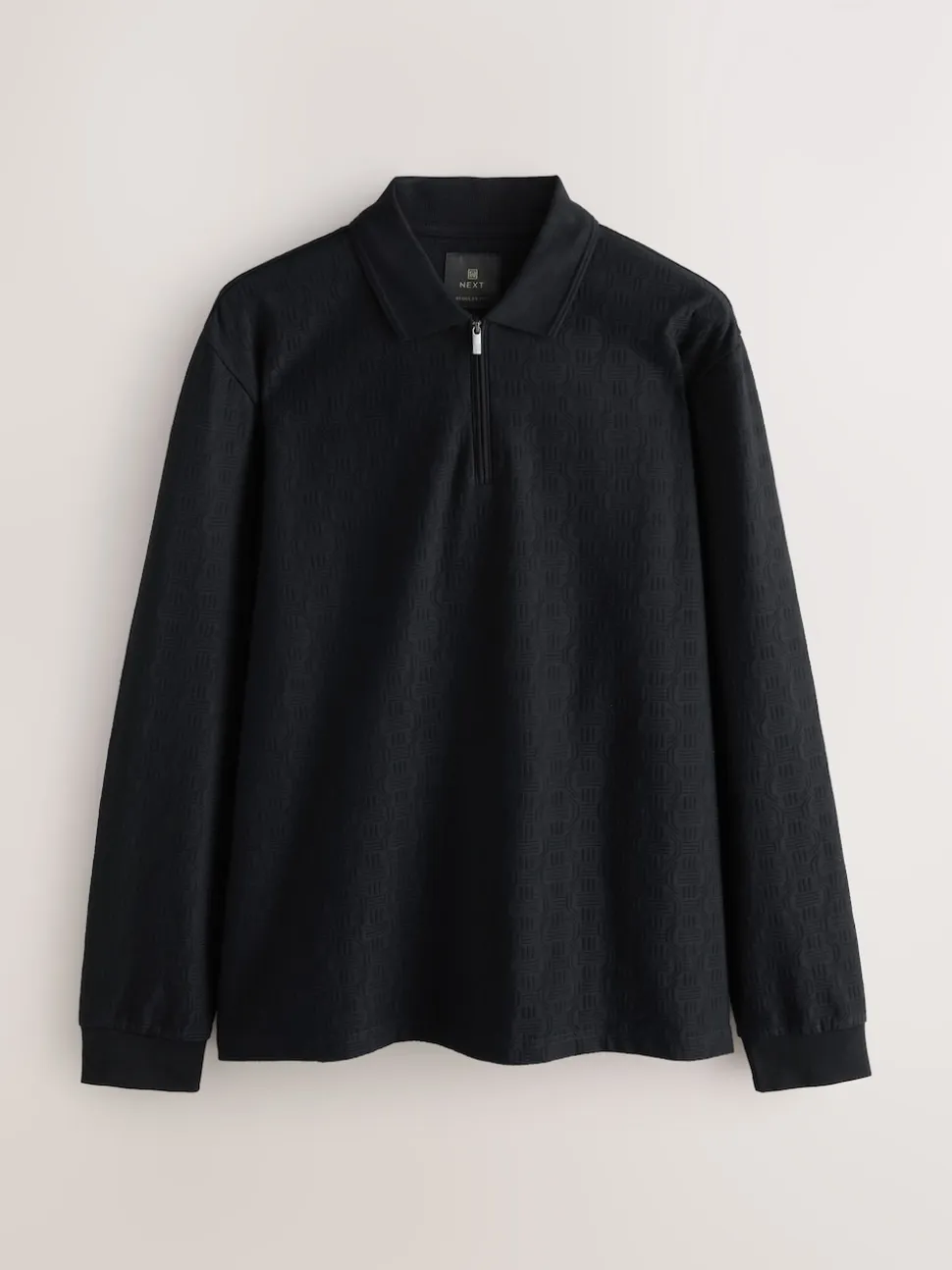 Black Smart Quarter Zip Polo Shirt