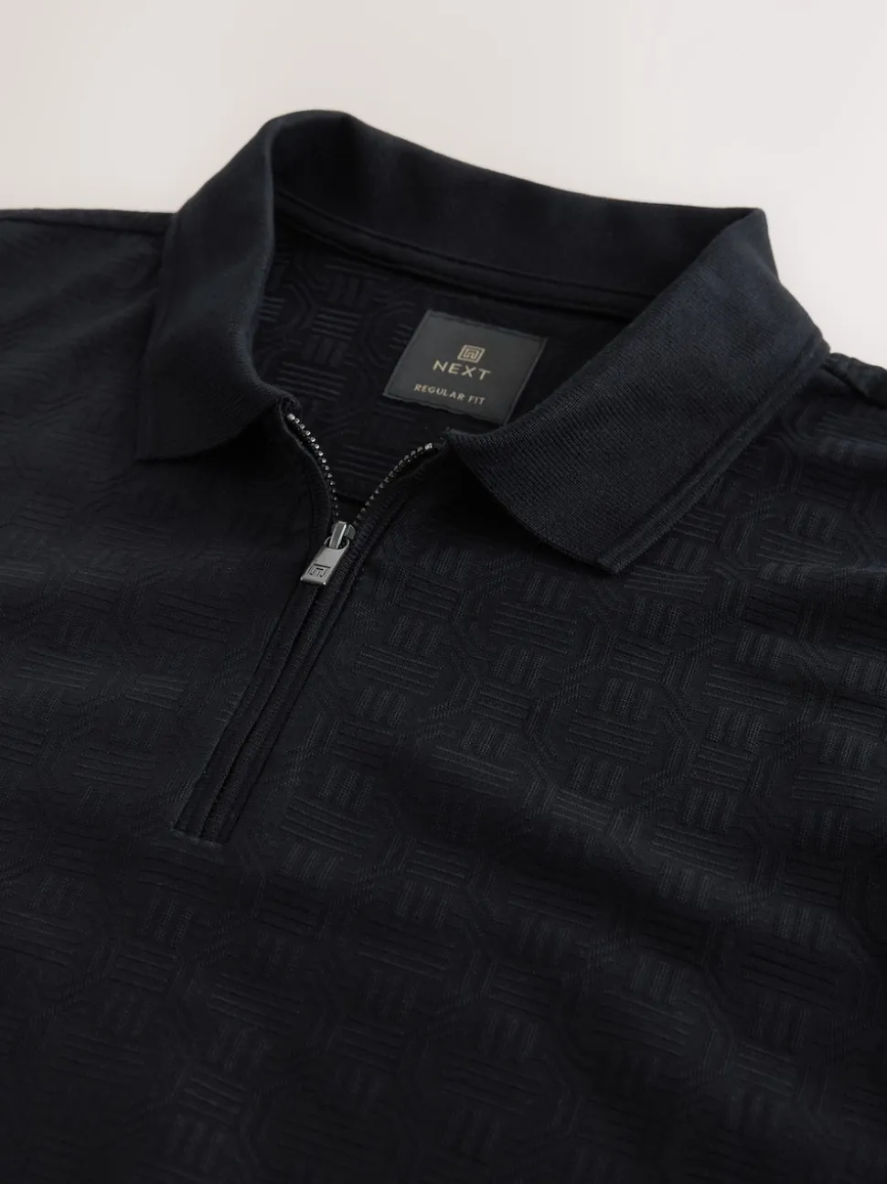 Black Smart Quarter Zip Polo Shirt
