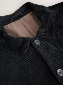 Black Smart Rich Cord Chore Jacket