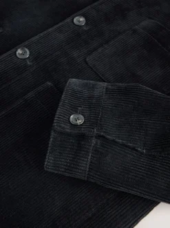 Black Smart Rich Cord Chore Jacket