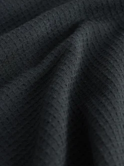 Black Soft Waffle Pyjamas Hoodie Set