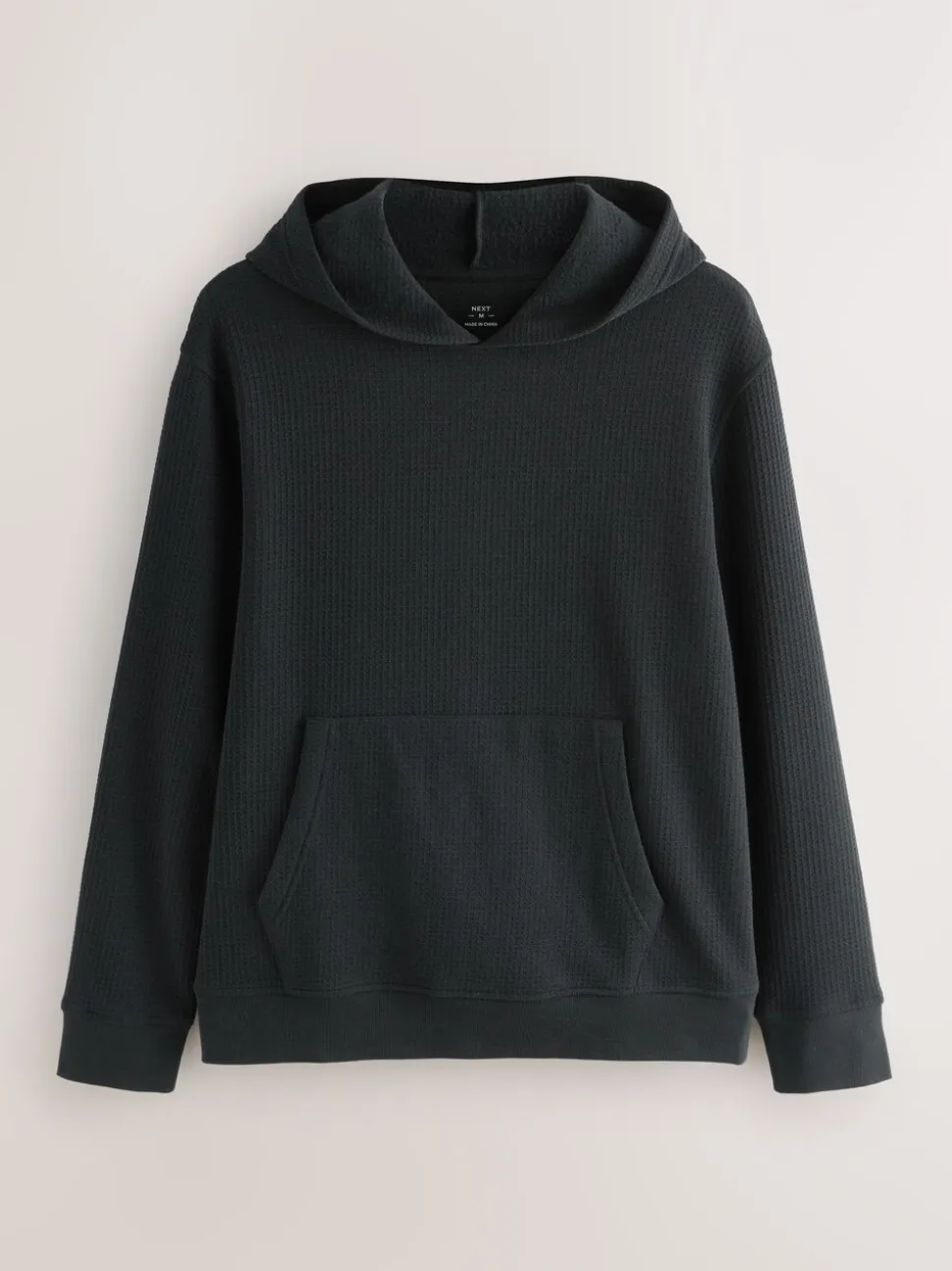 Black Soft Waffle Pyjamas Hoodie Set