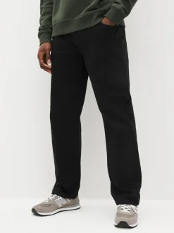 Black Solid Classic Stretch Relaxed Fit Jeans