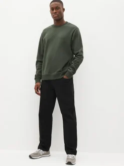 Black Solid Classic Stretch Relaxed Fit Jeans