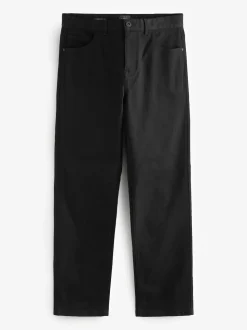 Black Solid Classic Stretch Relaxed Fit Jeans