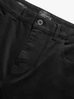 Black Solid Classic Stretch Relaxed Fit Jeans