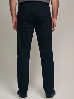 Black Solid Regular Tapered Fit Classic Stretch Jeans