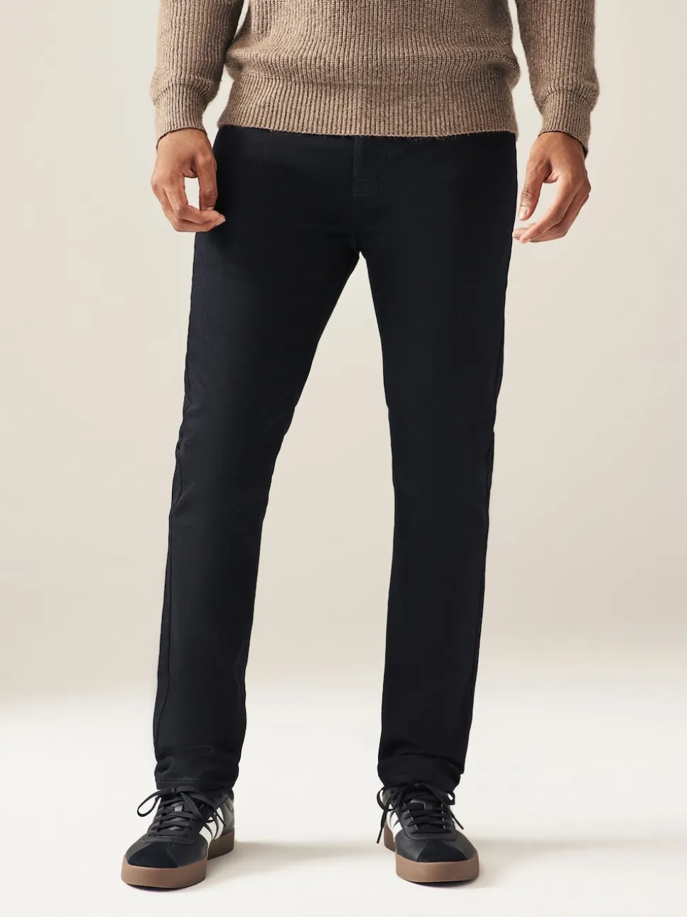 Black Solid Single Skinny Fit Classic Stretch Jeans