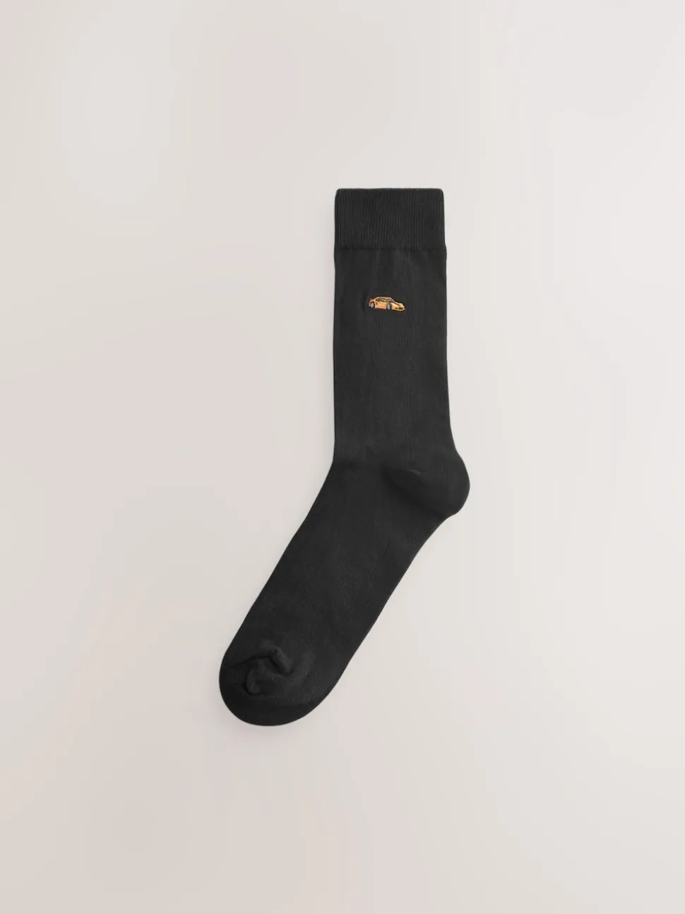 Black Sports Cars Fun Embroidered Socks 5 Pack