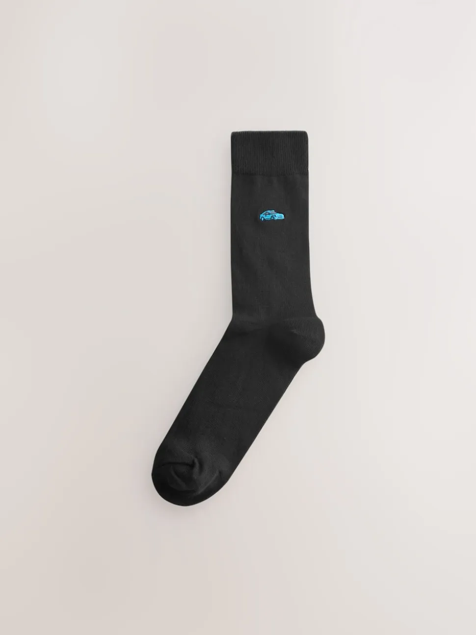 Black Sports Cars Fun Embroidered Socks 5 Pack