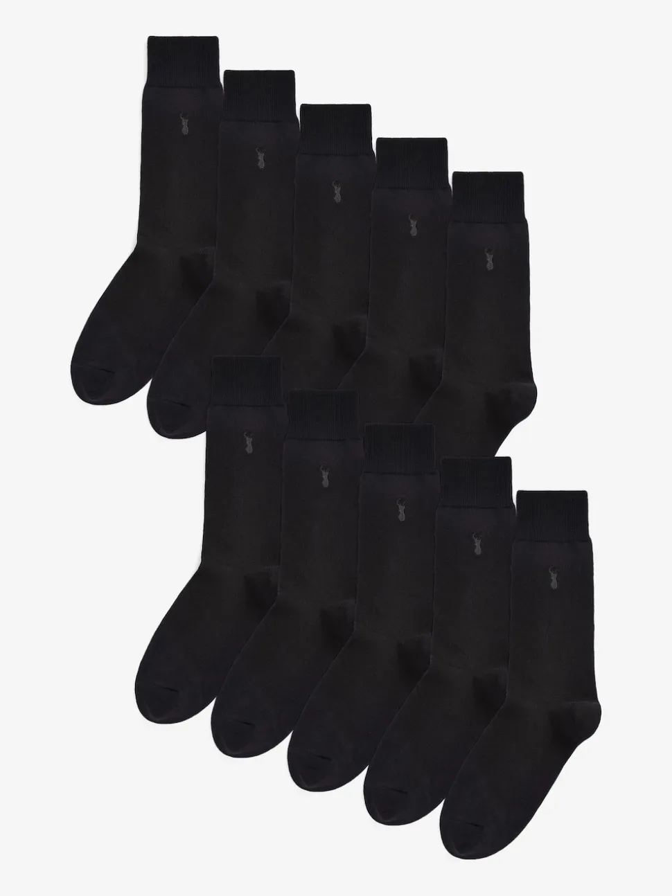 Black Stag 10 Pack Multi Stag Lasting Fresh Embroidered Socks