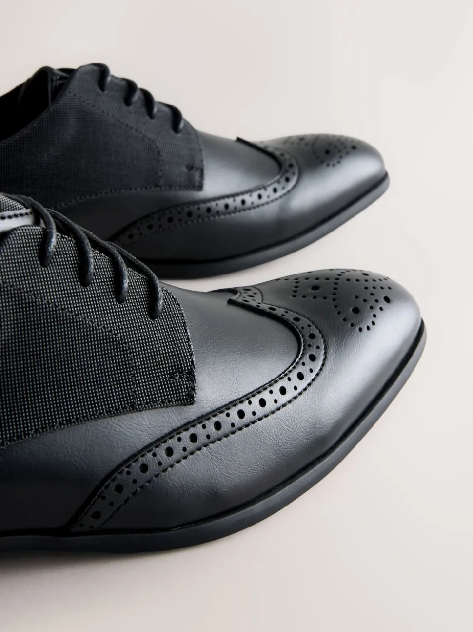 Black Standard Fit Brogue Shoes