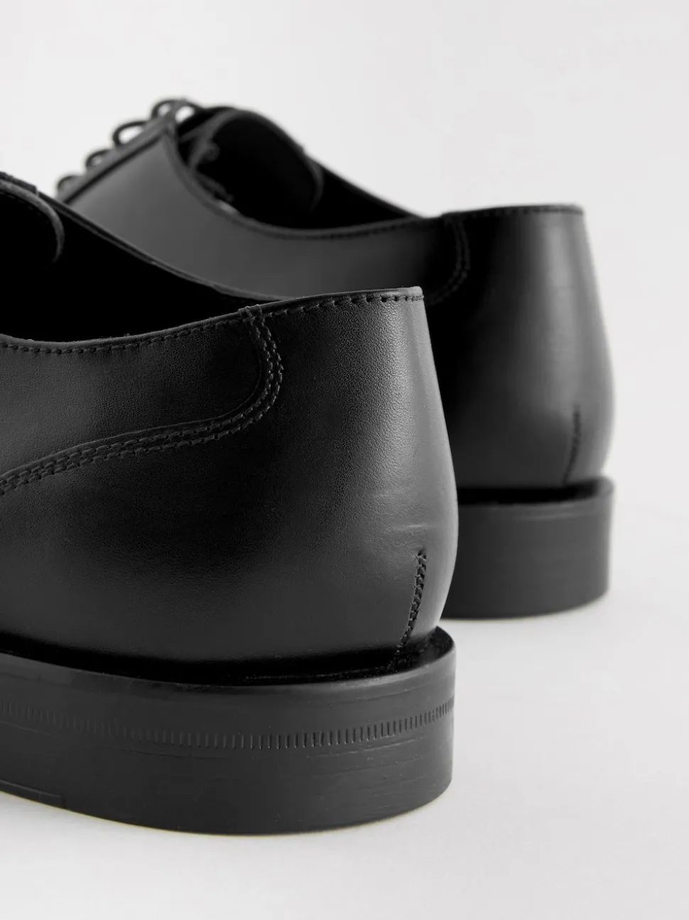 Black Standard Fit Leather Oxford Toecap Shoes