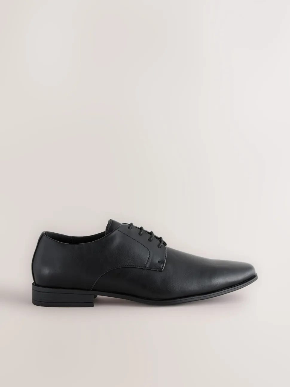 Black Standard Fit Slim Square Derby Shoes