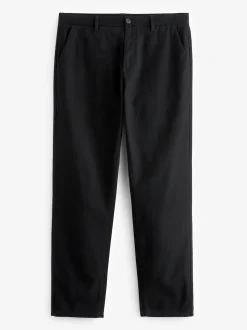 Black Straight Fit 100% Cotton Chino Trousers