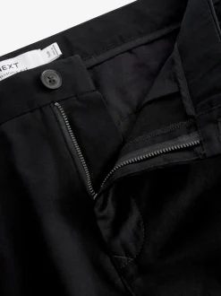 Black Straight Fit 100% Cotton Chino Trousers