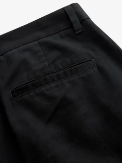 Black Straight Fit 100% Cotton Chino Trousers
