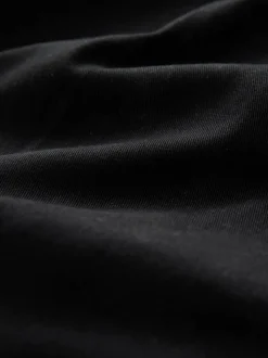 Black Straight Fit Belted Soft Touch Pleated Chino Trousers