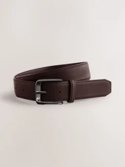 Black Straight Fit Belted Soft Touch Pleated Chino Trousers