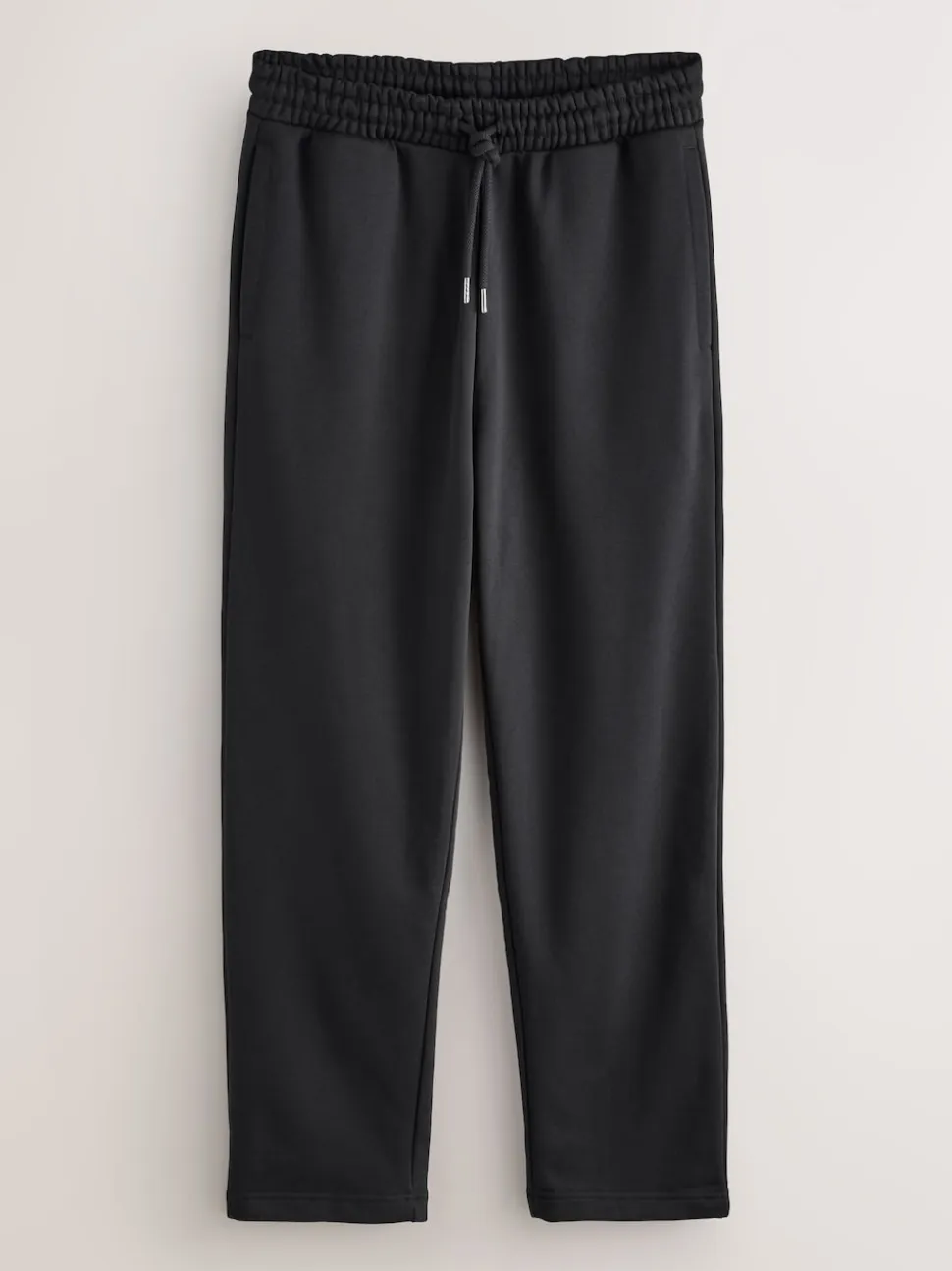 Black Straight Fit Brushback Heavyweight Joggers