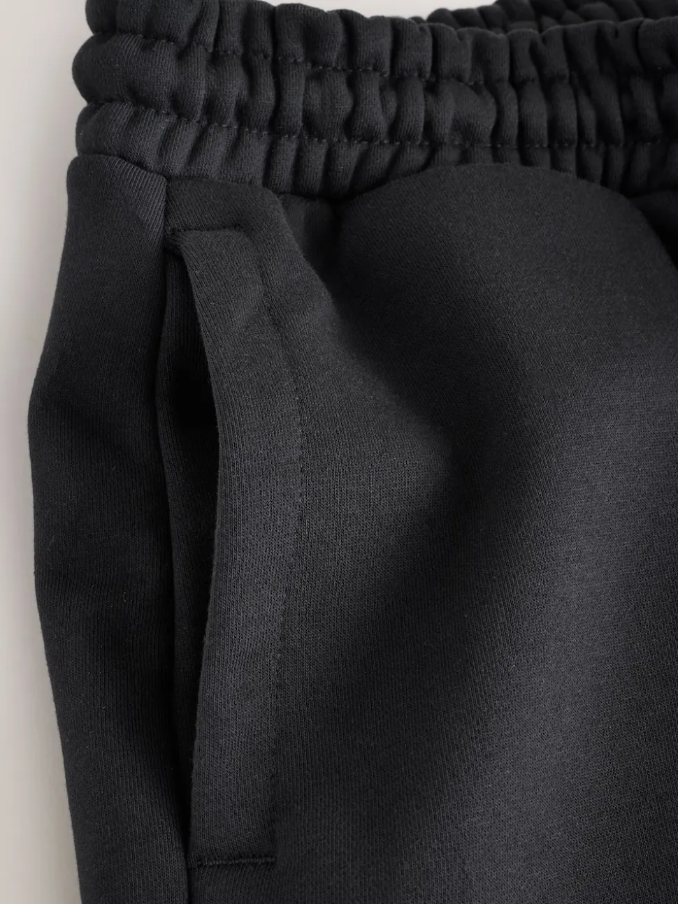 Black Straight Fit Brushback Heavyweight Joggers