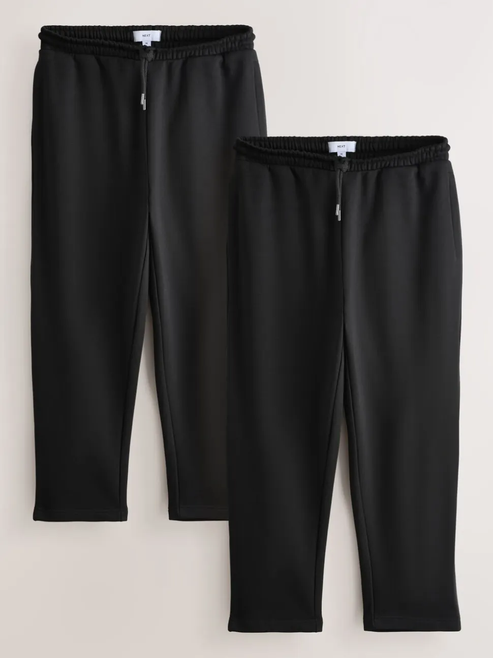 Black Straight Fit Brushback Heavyweight 2 Pack Joggers