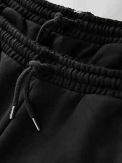 Black Straight Fit Brushback Heavyweight 2 Pack Joggers