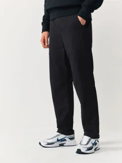 Black Straight Fit Cargo Trousers