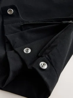 Black Straight Fit Cargo Trousers