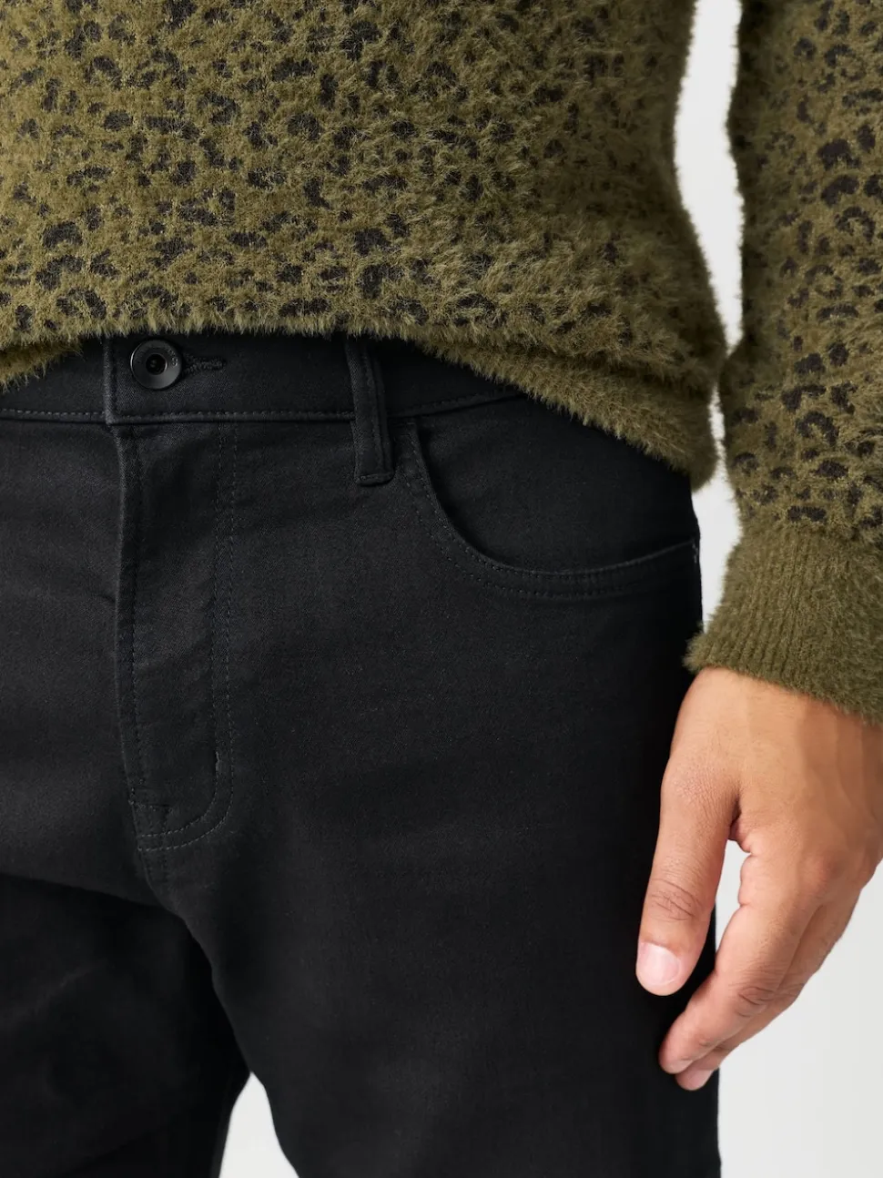 Black Straight Fit Comfort Stretch Jeans