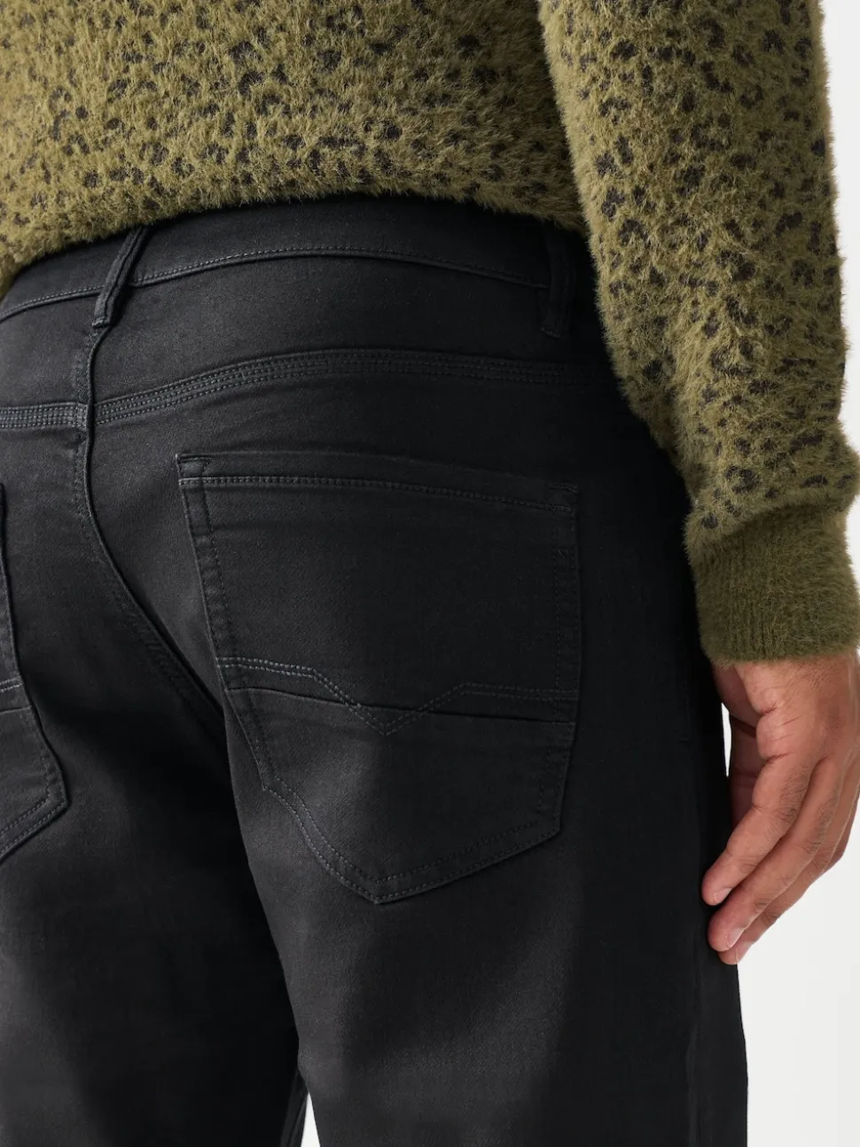 Black Straight Fit Comfort Stretch Jeans