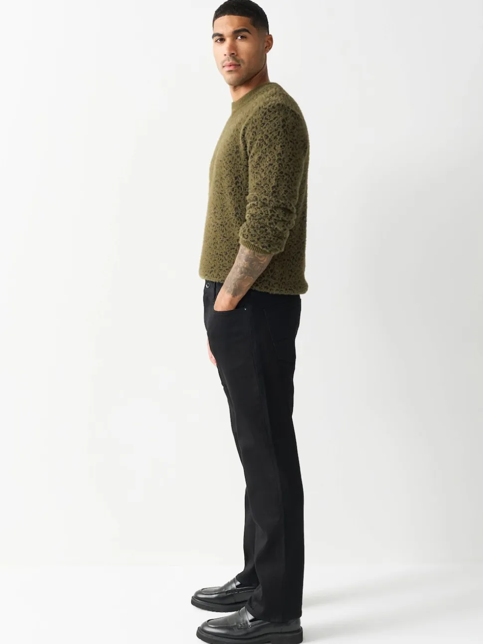 Black Straight Fit Comfort Stretch Jeans