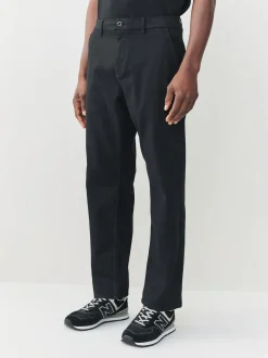 Black Straight Fit Motionflex Chino Trousers