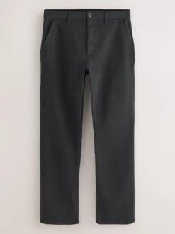 Black Straight Fit Motionflex Chino Trousers