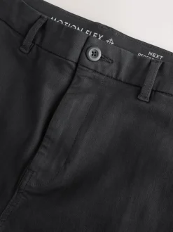 Black Straight Fit Motionflex Chino Trousers