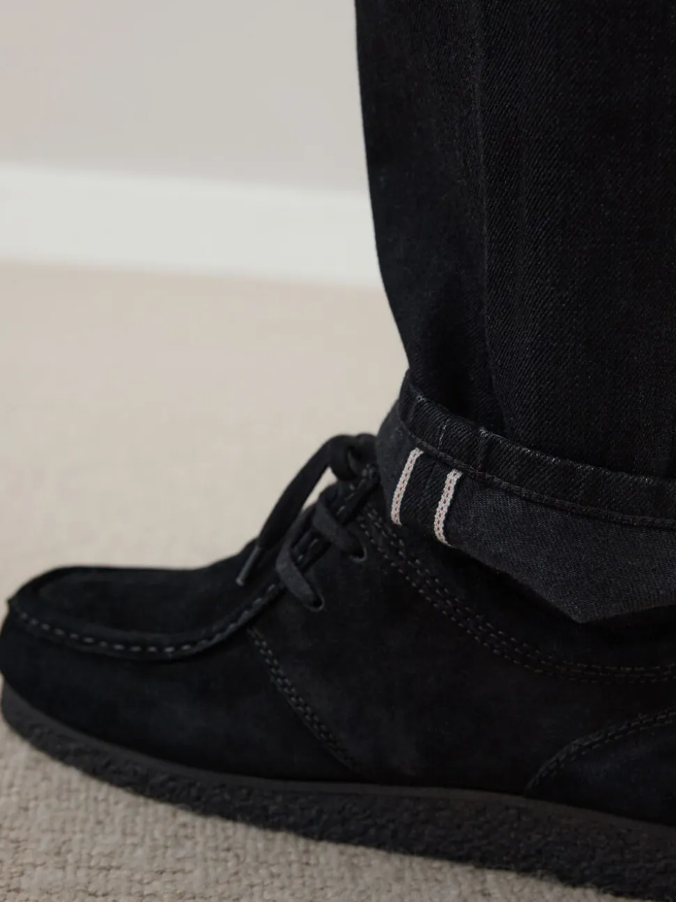 Black Straight Fit Signature Selvedge Denim Jeans