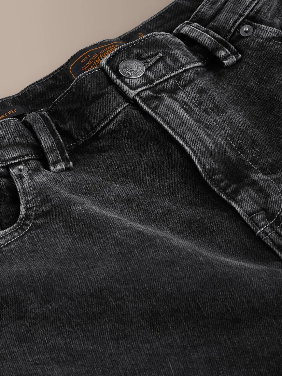 Black Straight Fit Signature Soft Touch Denim Jeans