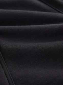 Black Straight Fit Slim Fit Brushback Heavyweight Cargo Joggers