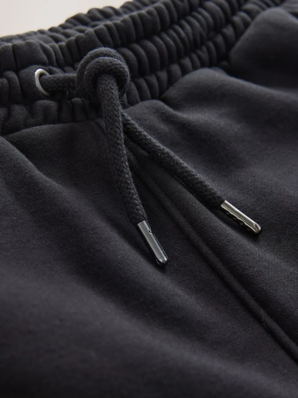 Black Straight Fit Slim Fit Brushback Heavyweight Cargo Joggers