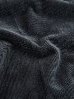 Black Straight Fit Smart Cotton Rich Cord Trousers