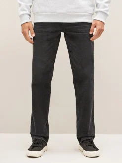 Black Straight Fit Straight Fit Essential Stretch Jeans