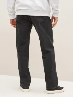 Black Straight Fit Straight Fit Essential Stretch Jeans