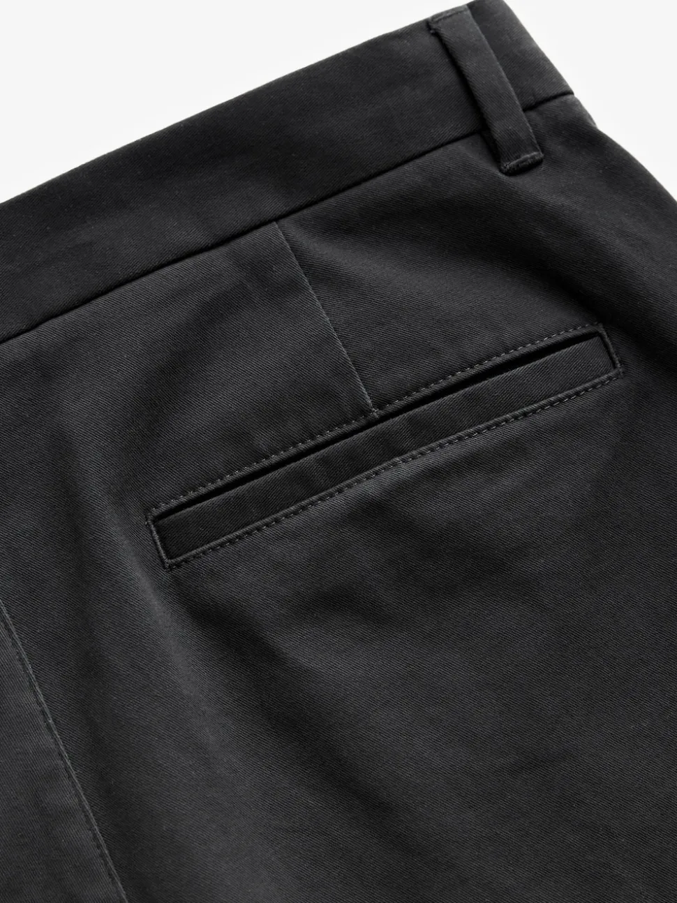 Black Straight Fit Stretch Chinos Trousers