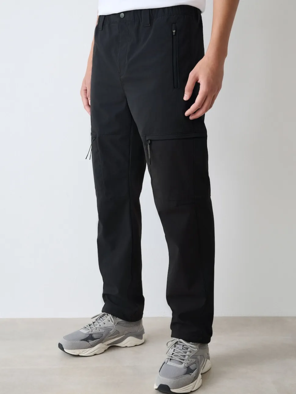 Black Straight Fit ThermoGen Cargo Trousers
