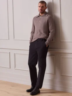 Black Straight Fit Ultimate Chino Trousers